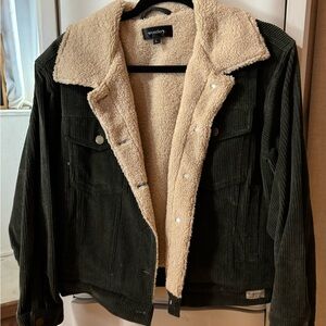 Wondery Women's Green Corduroy Bomber Jacket